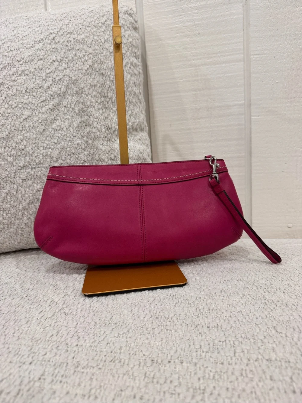 Vintage Coach Soho Pleated Smooth Leather Wristlet/Clutch